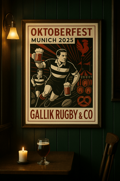 Affiche Oktoberfest 2025 – Rugby & Bière – Édition Gallik Rugby & Co (Munich) Affiche A2 (59,4 x 42 cm) / Satinée