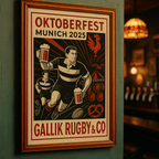 Affiche Oktoberfest 2025 – Rugby & Bière – Édition Gallik Rugby & Co (Munich) Affiche A3 (29,7 x 42 cm) / Satinée