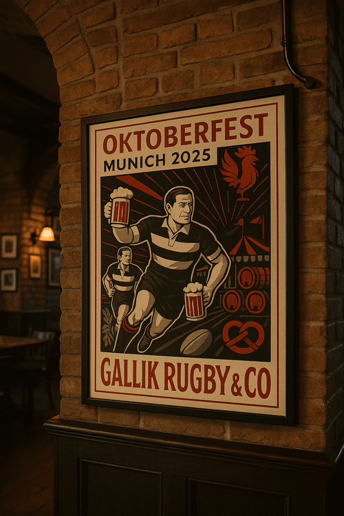 Affiche Oktoberfest 2025 – Rugby & Bière – Édition Gallik Rugby & Co (Munich) Affiche A4 (21 x 29,7 cm) / Satinée
