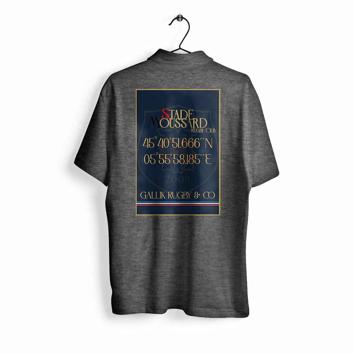 Polo Officiel Stade Moussard X Gallik Rugby Polo Gris chiné / S
