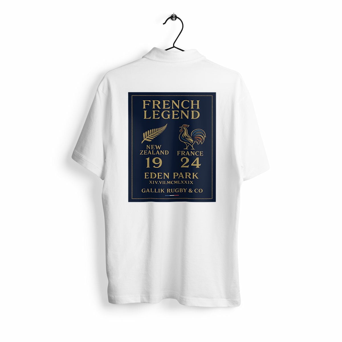 Polo Rugby "French Legend" – GALLIK RUGBY & CO – Édition Eden Park 1979 basic Blanc / S