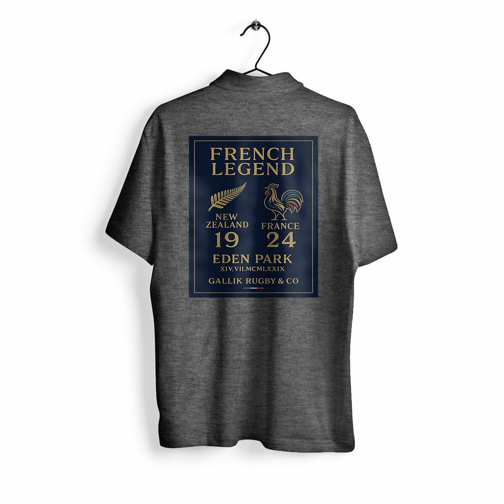 Polo Rugby "French Legend" – GALLIK RUGBY & CO – Édition Eden Park 1979 basic Gris chiné / S