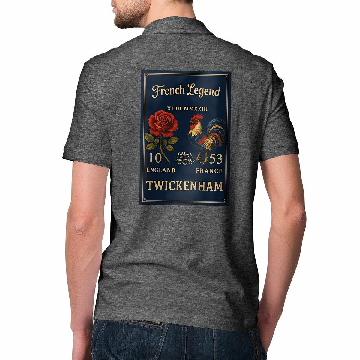 Polo Rugby "French Legend" – GALLIK RUGBY & CO – Édition Twickenham 2023 basic