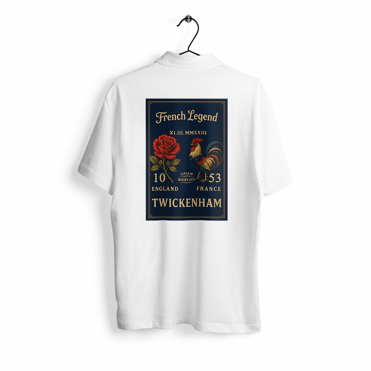 Polo Rugby "French Legend" – GALLIK RUGBY & CO – Édition Twickenham 2023 basic Blanc / S