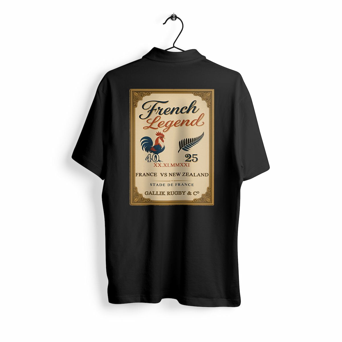 Polo Rugby "French Legend" – Stade de France – GALLIK RUGBY & CO Polo Noir / S