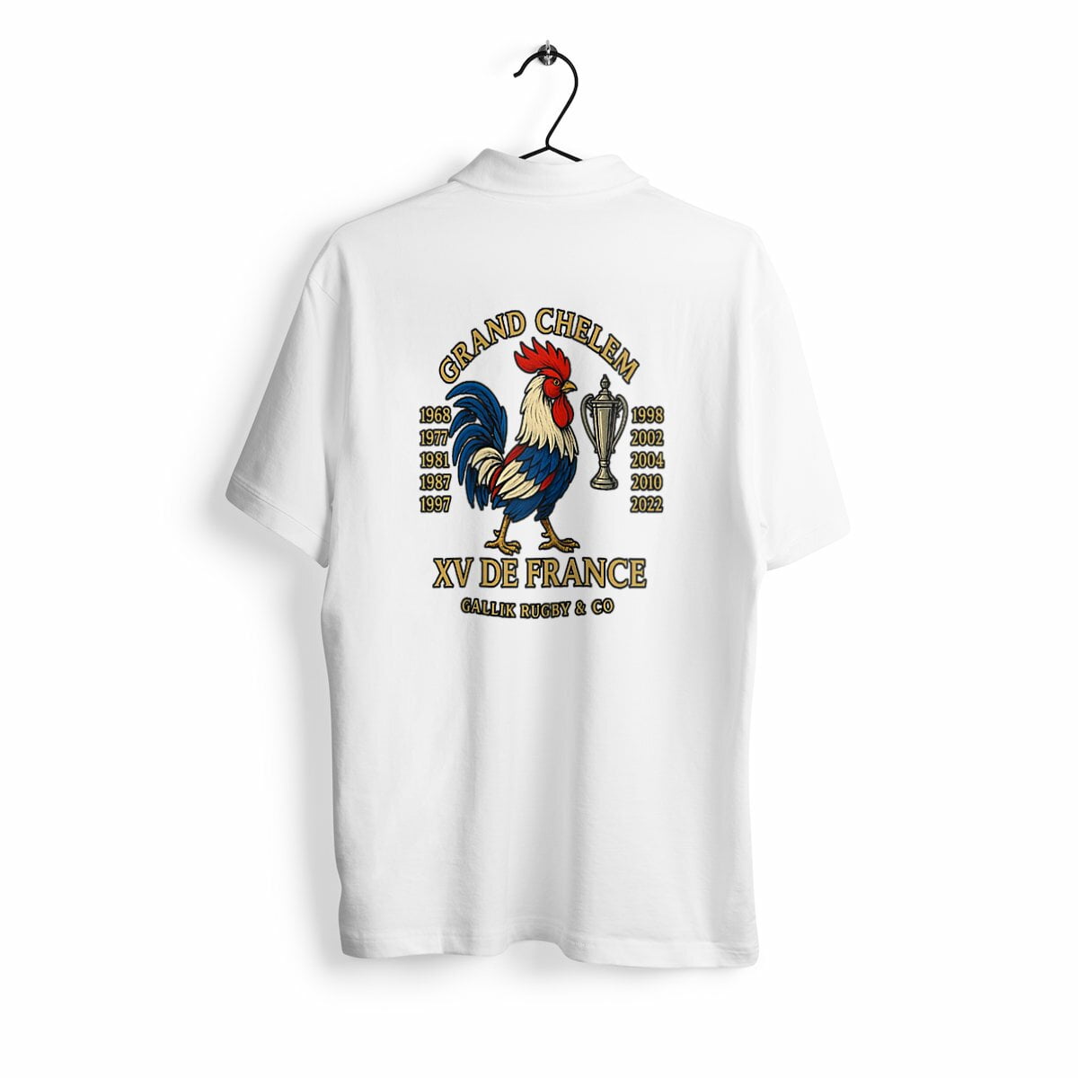 Polo Rugby "Grand Chelem" – XV de France – GALLIK RUGBY & CO Polo Blanc / S