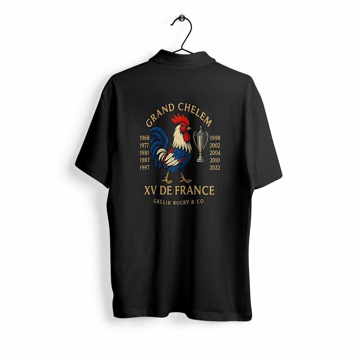 Polo Rugby "Grand Chelem" – XV de France – GALLIK RUGBY & CO Polo Noir / S