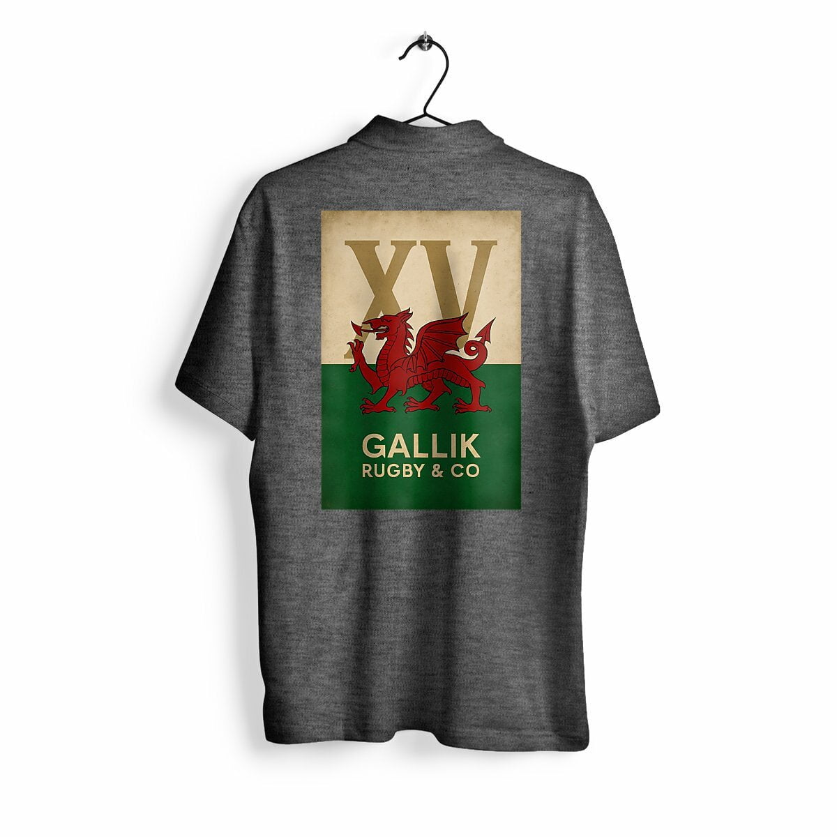 Polo Rugby - Pays de Galles - Gallik Rugby Polo Gris chiné / S