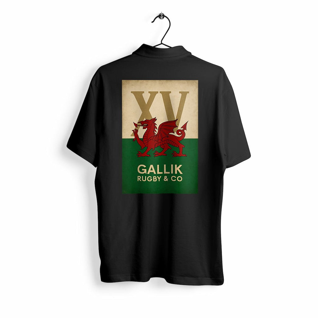 Polo Rugby - Pays de Galles - Gallik Rugby Polo Noir / S