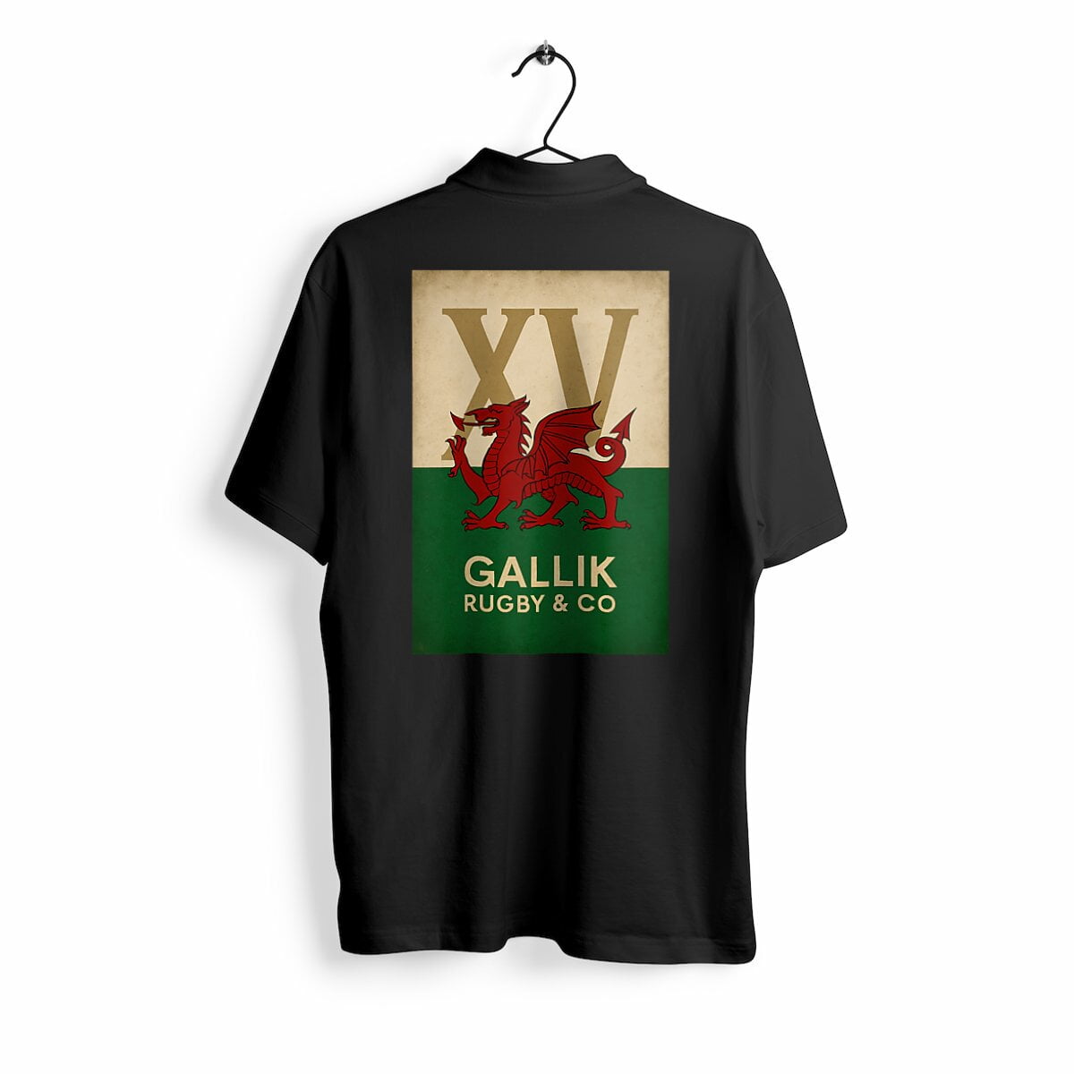 Polo Rugby - Pays de Galles - Gallik Rugby Polo Noir / S