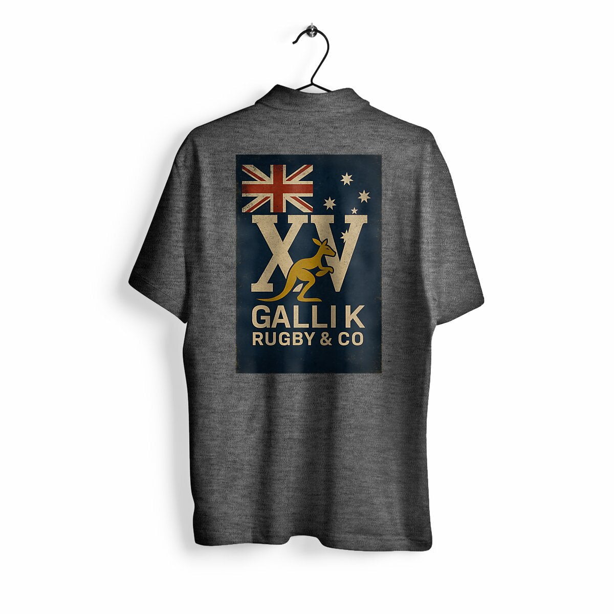 Polo Rugby - Wallabies - Gallik Rugby Polo Gris chiné / S