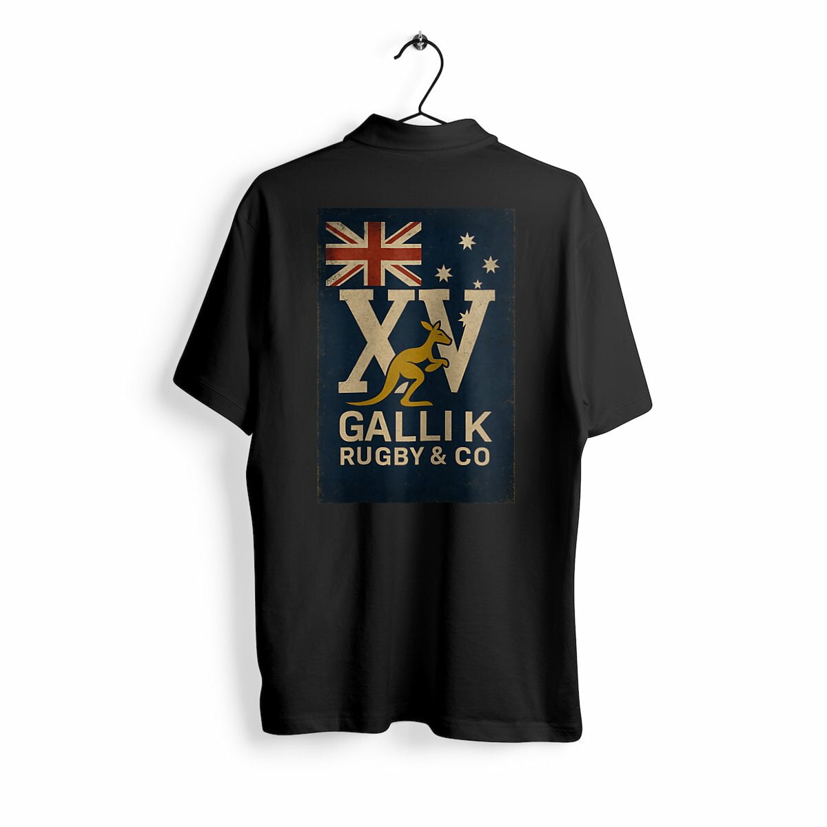 Polo Rugby - Wallabies - Gallik Rugby Polo Noir / S
