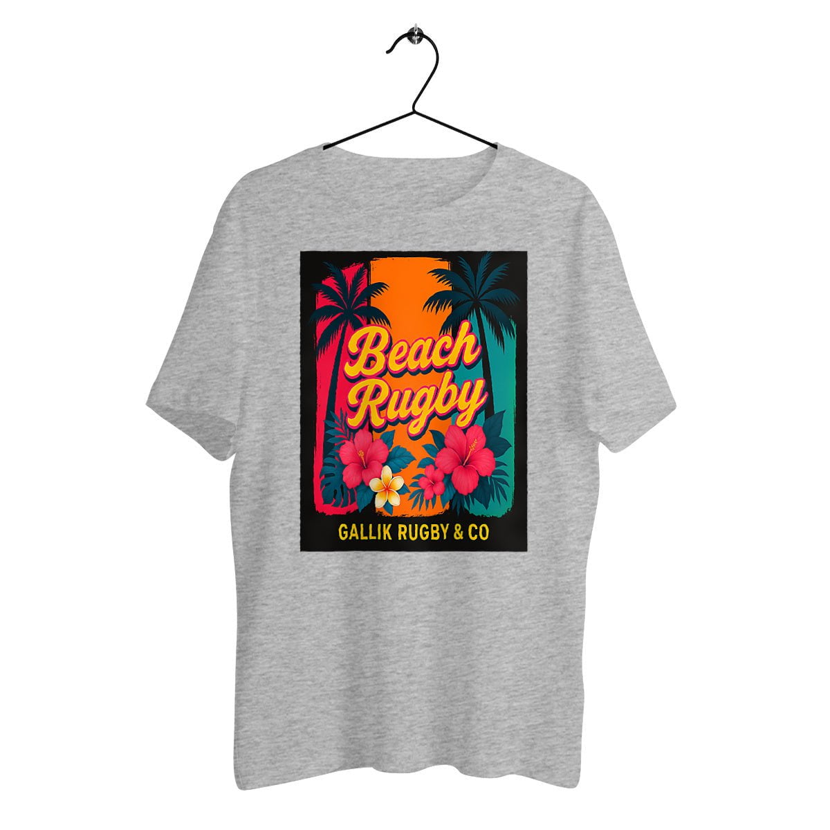 T-shirt "Beach Rugby" – GALLIK RUGBY & CO – Édition Été T-Shirt Gris / XS