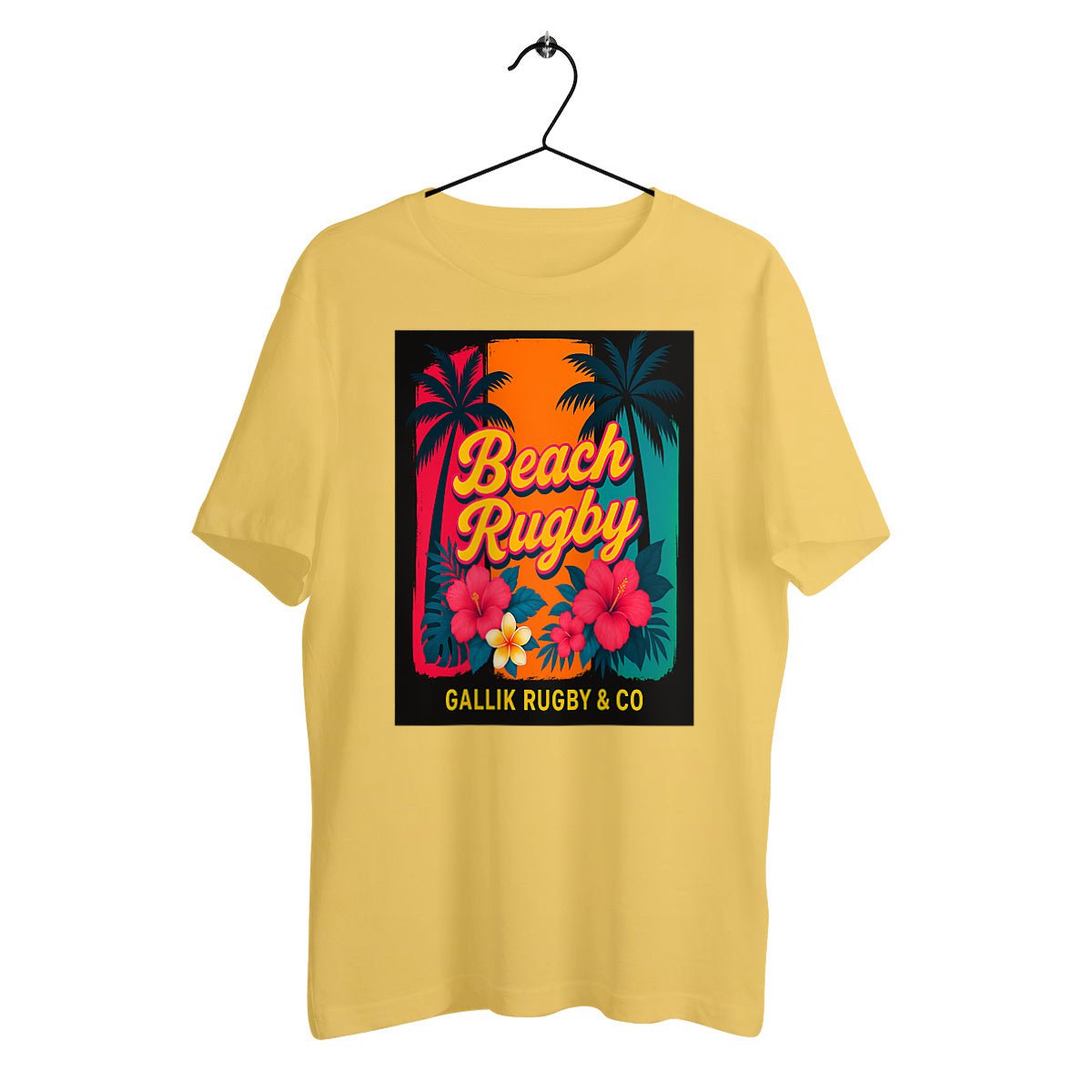 T-shirt "Beach Rugby" – GALLIK RUGBY & CO – Édition Été T-Shirt Jaune / XS