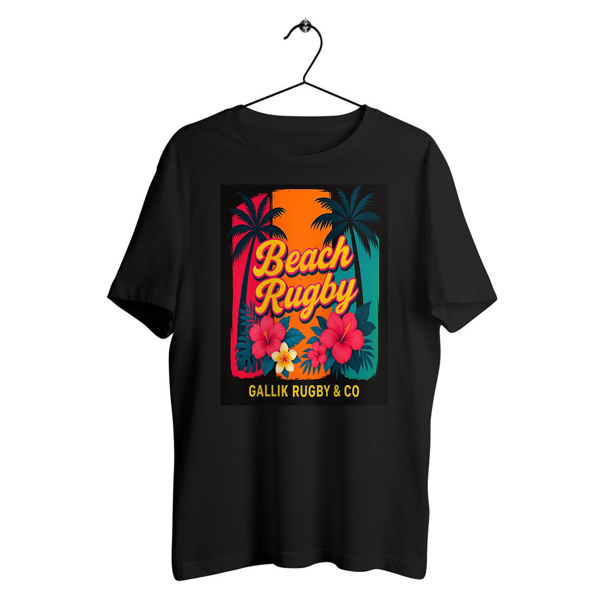 T-shirt "Beach Rugby" – GALLIK RUGBY & CO – Édition Été T-Shirt Noir / XS
