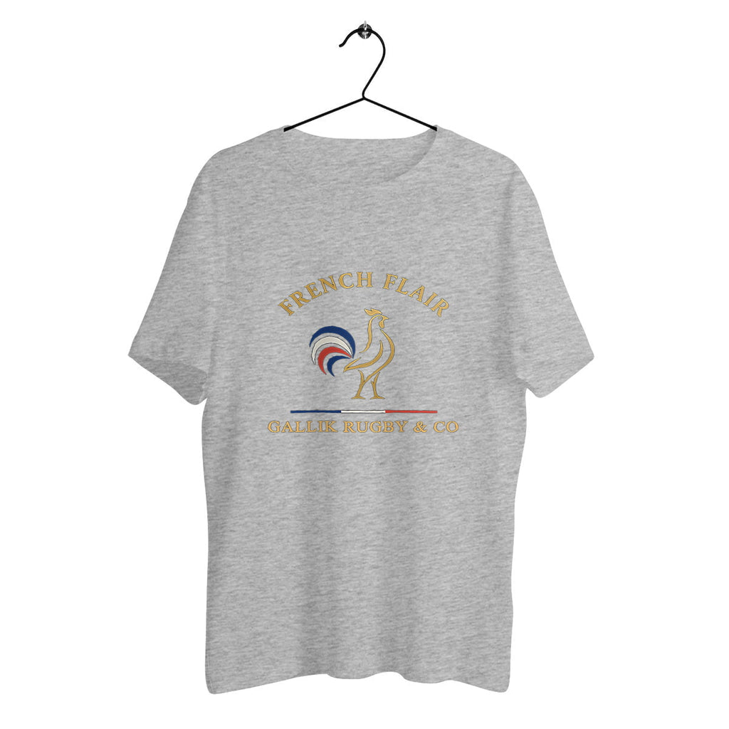 T-shirt "French Flair" – GALLIK RUGBY & CO – Coq Tricolore basic Gris / XS