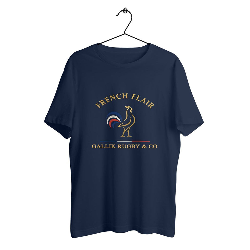 T-shirt "French Flair" – GALLIK RUGBY & CO – Coq Tricolore basic Marine / XS