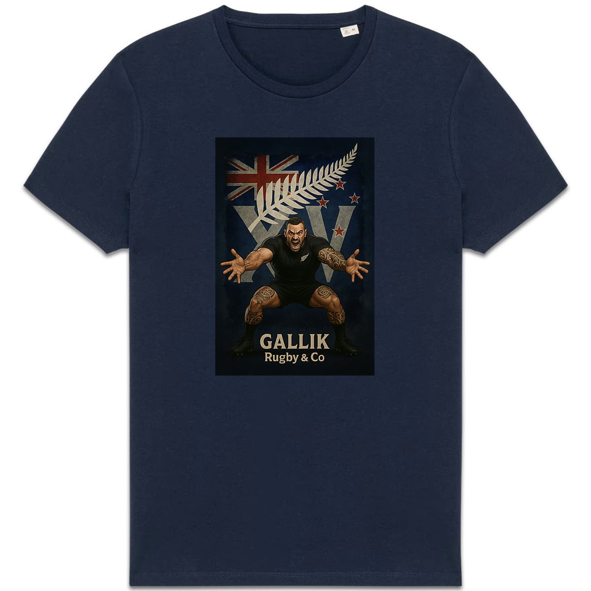 T-shirt Rugby - Haka - Gallik Rugby basic Marine / XS