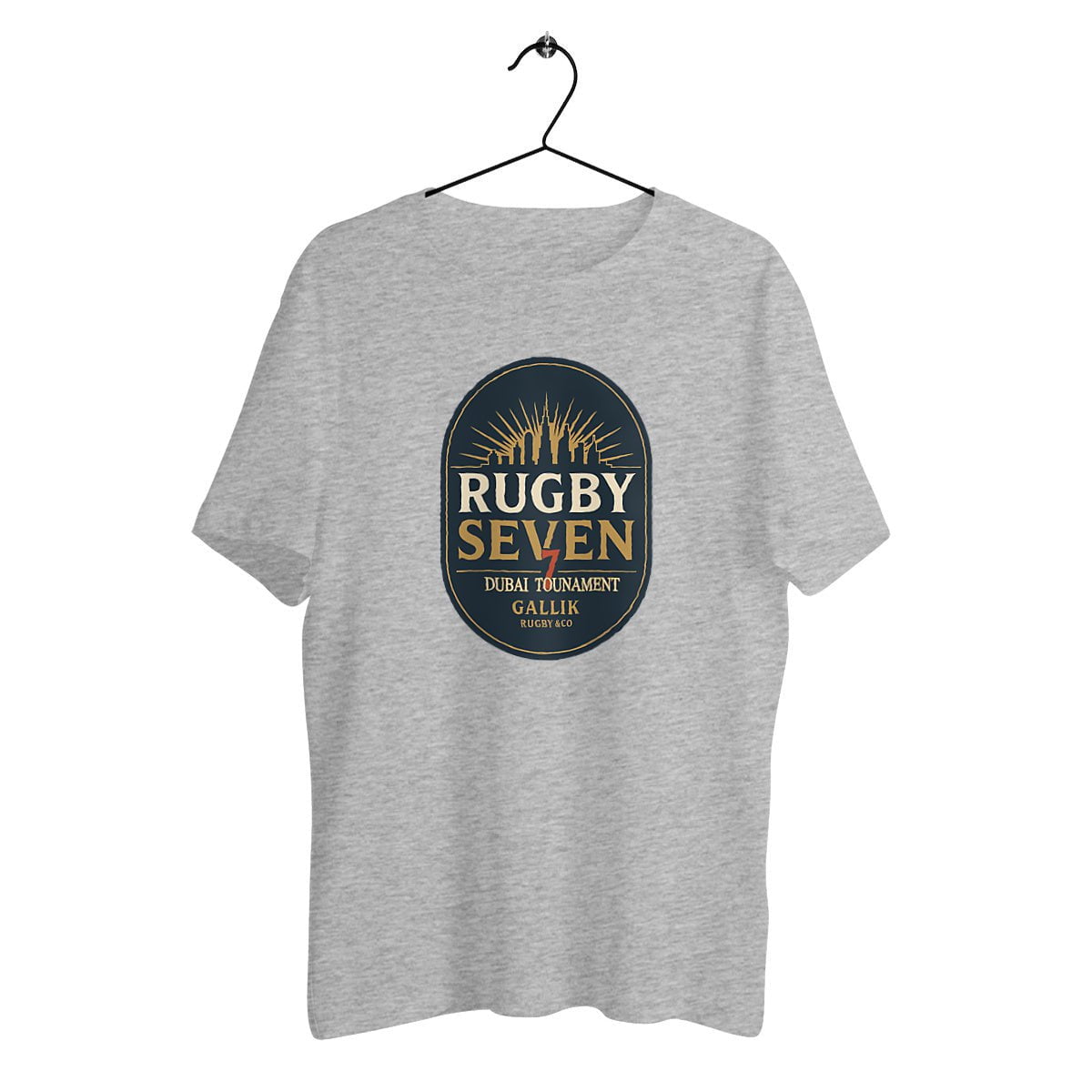 T-shirt Rugby Seven – Dubai Tournament - GALLIK RUGBY & CO T-Shirt Gris / XS