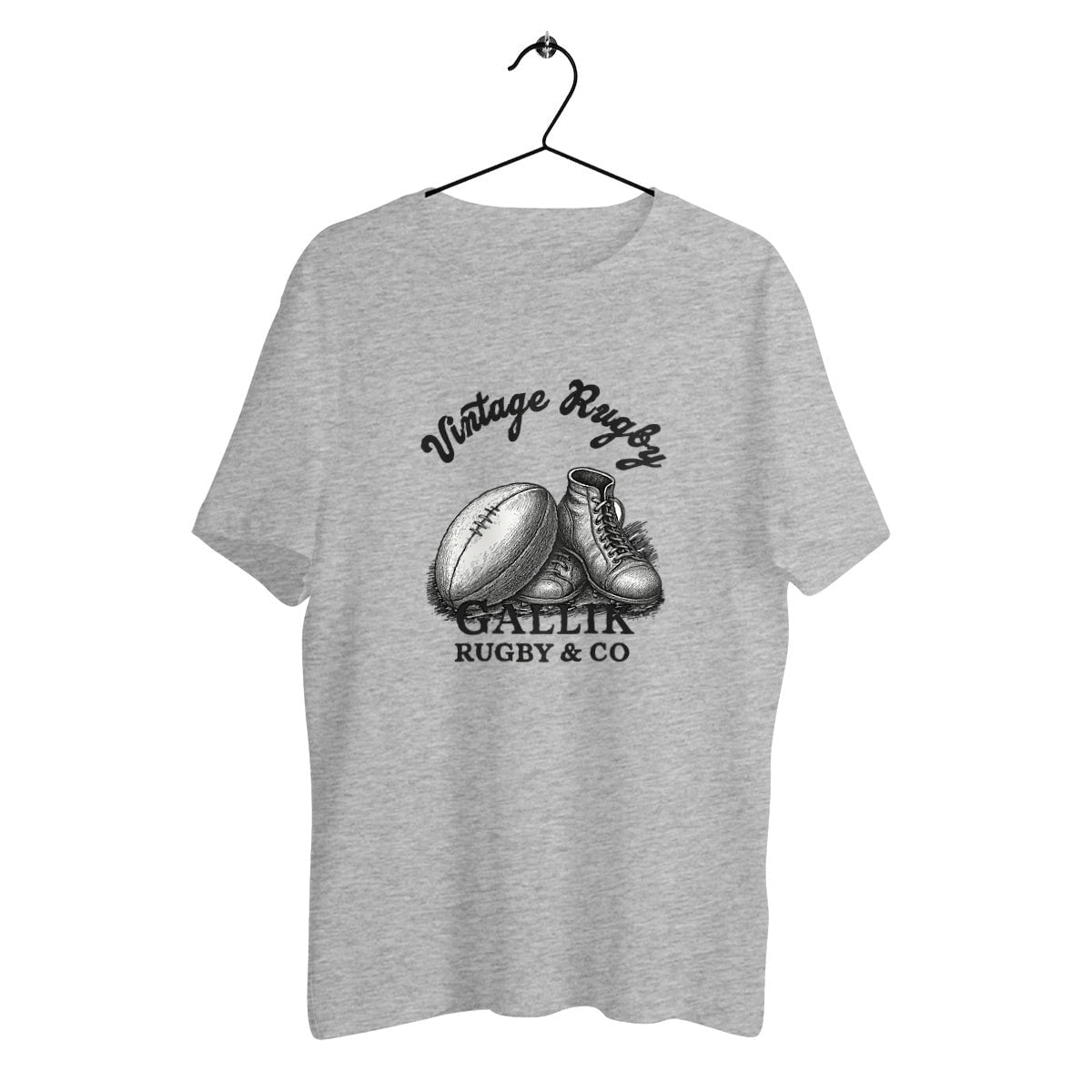 T-shirt "Vintage Rugby" – GALLIK RUGBY & CO – Style rétro & authentique T-Shirt Gris / XS